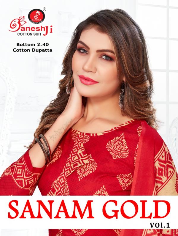 Ganeshji Sanam Gold Vol-1 indo cotton Designer Patiyala Dress Material